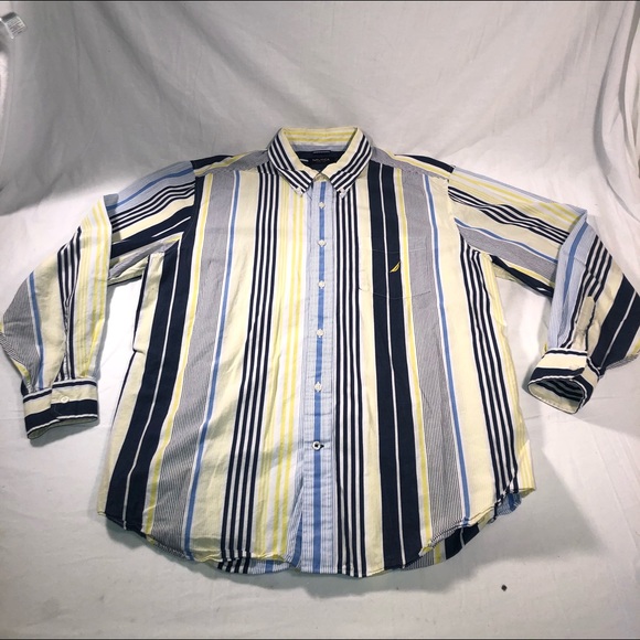 Nautica Other - Mens Nautica Small Logo Striped LS Button Up Shirt
